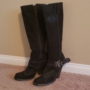 Antik Denim Black Knee High Cowboy Boot